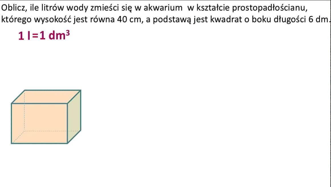Jak obliczyć objętość akwarium którego dno ma wymiary i uniknąć błędów